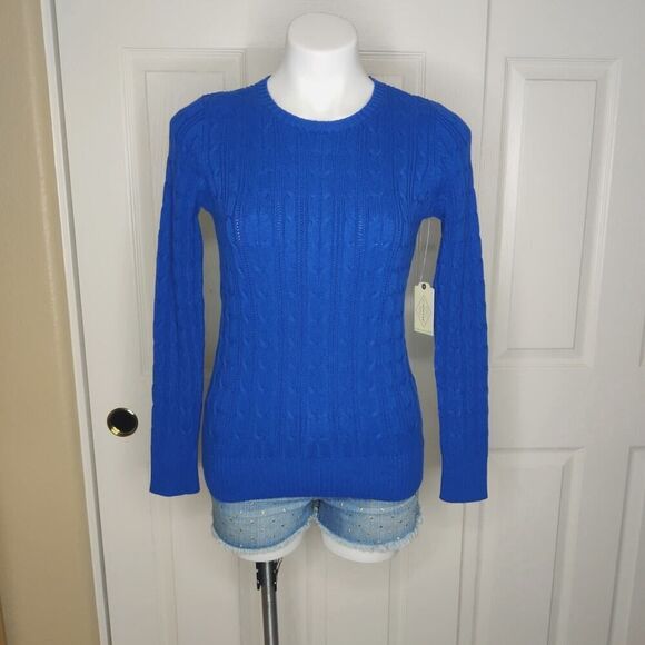 St. John's Bay Crew Neck Long Sleeve Cable Knit Pullover Sweater sz S - Picture 4 of 10